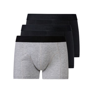 LIVERGY® Pánske boxerky, 3 kusy (M, čierna/sivá)