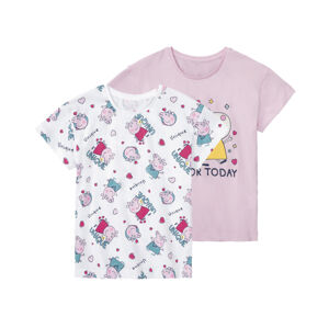 Dievčenské bavlnené tričko, 2 kusy (134/140, Prasiatko Peppa)