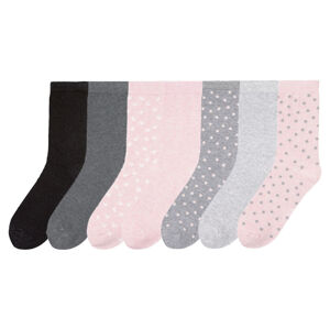 pepperts Detské ponožky, 7 párov (39/42, ružová/sivá/čierna)