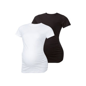 ESMARA® Tehotenské tričko, 2 kusy (XS (32/34), čierna/biela)