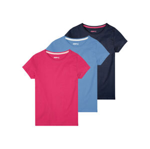PEPPERTS® Dievčenské tričko, 3 kusy (134/140, bledoružová/ružová/námornícka modrá)