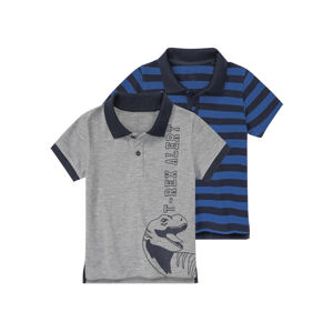 lupilu® Chlapčenské polo tričko, 2 kusy (110/116, navy modrá/sivá)
