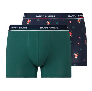 Happy Shorts Pánske vianočné boxerky v darčekovom balení, 2 kusy (L, zelená)