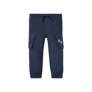 LUPILU® Chlapčenské bavlnené cargo nohavice (86, námornícka modrá)