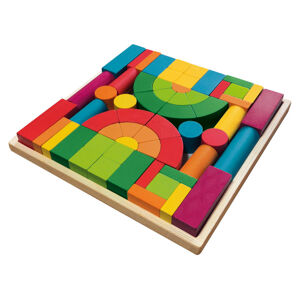 Playtive Drevená dúhová Montessori hra, malá (drevená dúha – kocky)