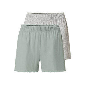 esmara® Dámske pyžamové šortky, 2 kusy (XS (32/34), zelená/sivá)