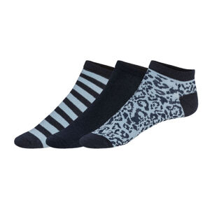 esmara® Dámske nízke ponožky, 3 páry (39/42, navy modrá/vzor)