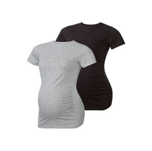 ESMARA® Tehotenské tričko, 2 kusy (XS (32/34), čierna/sivá)