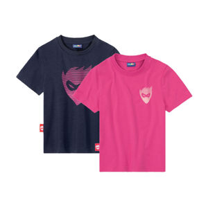 lupilu® Dievčenské funkčné tričko, 2 kusy (122/128, bledoružová/námornícka modrá)