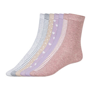 esmara® Dámske ponožky, 7 párov (39/42, fialová/bledoružová/béžová/sivá)