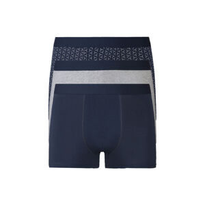 LIVERGY® Pánske boxerky, 3 kusy (L, navy modrá/sivá)