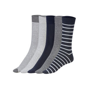 LIVERGY® Pánske ponožky, 5 párov (43/46, sivá/čierna)