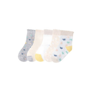 LUPILU® Dievčenské ponožky pre bábätká, 5 párov (19/22, vzor/bledoružová/biela/šedá)