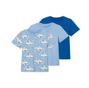lupilu® Chlapčenské tričko, 3 kusy (122/128, modrá/vzor)