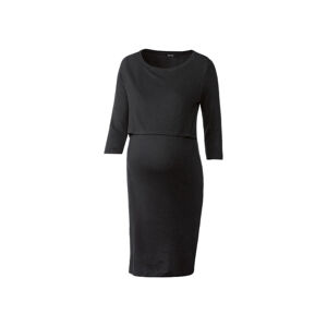 esmara® Dámske tehotenské šaty s 3/4 rukávmi (L (44/46), čierna)