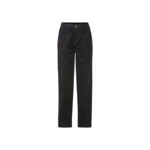 esmara® Dámske menčestrové nohavice  "Straight Fit" (36, čierna)