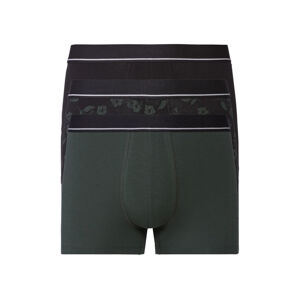 LIVERGY® Pánske boxerky, 3 kusy (S, tmavozelená/čierna)
