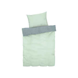LIVARNO home Zimná obojstranná posteľná bielizeň Chambray, 140 x 200 cm (zelená)