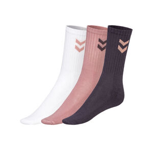 Hummel Dámske/pánske ponožky, 3 páry (41/45, dámske - biela/bledoružová/čierna)