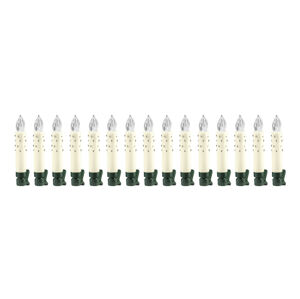 LIVARNO home Bezkáblové LED sviečky na vianočný stromček, 15 kusov (štrasové kamienky/krémová)