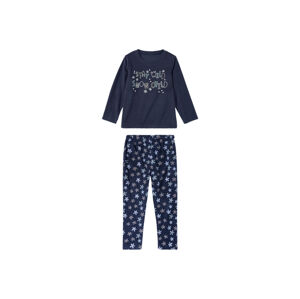 lupilu® Dievčenské flaušové pyžamo (110/116, námornícka modrá)