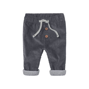 lupilu® Dievčenské/chlapčenské menčestrové nohavice pre bábätká  (92, sivá)