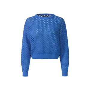 esmara® Dámsky pulóver s dierkovaným vzorom (XS (32/34), modrá)