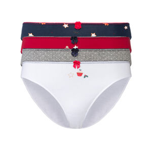 Happy Shorts Dámske vianočné nohavičky v darčekovom balení, 4 kusy (L, červená/námornícka modrá/biela)