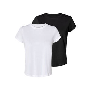 esmara® Dámske tričko, 2 kusy (S (36/38), čierna/biela)