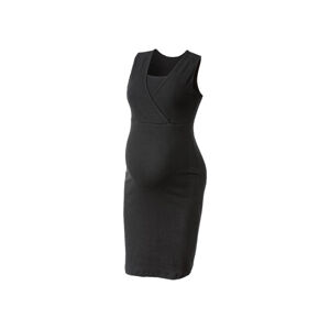 esmara® Dámske rebrované tehotenské šaty (M (40/42), čierna)