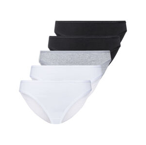 ESMARA® Dámske bavlnené nohavičky XXL, 5 kusov (3XL (56/58), čierna/sivá/biela)