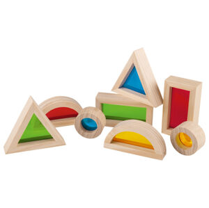 Playtive Drevená edukatívna Montessori hra (stavebné prvky s oknami)
