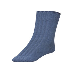 LIVERGY® Pánske ponožky s BIO bavlnou, 4 páry (43/46, modrá)