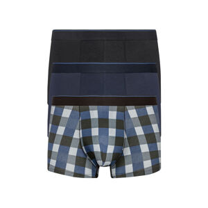 LIVERGY Pánske boxerky, 3 kusy (XL, vzor/čierna/námornícka modrá)