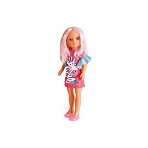 Nancy COLORS Bábika s farebnými vlasmi (ružové šaty)