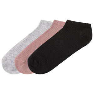 pepperts!® Dievčenské členkové ponožky. 3 páry (31/34, ružová/sivá/čierna)