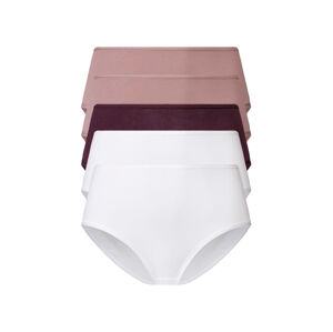 esmara® Dámske nohavičky s vysokým pásom, 5 kusov (S (36/38), bordová/ružová/biela)