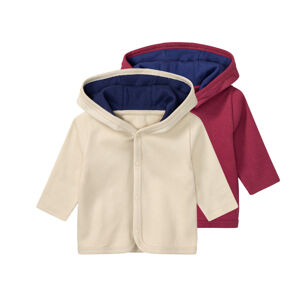 lupilu® Dievčenská/chlapčenská bunda pre bábätká BIO, 2 kusy (86/92, červená/hnedá)