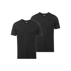 MEXX Pánske tričko, 2 kusy (L, čierna/výstrih v tvare „V“)