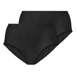 esmara® Dámske nohavičky s čipkou XXL, 2 kusy (3XL (56/58), čierna)