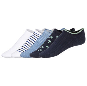 LIVERGY® Pánske členkové ponožky, 5 párov (39/42, čierna/navy modrá/modrá/biela)