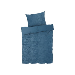 LIVARNO home Plyšová posteľná bielizeň, 140 x 200 cm (modrá)