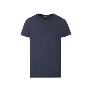 LIVERGY® Pánske tričko z ľanu a bavlny (L (52/54), navy modrá)