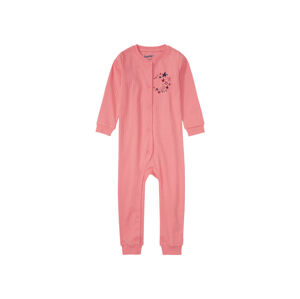 lupilu Dievčenský bavlnený overal na spanie pre bábätká BIO (92, ružová)
