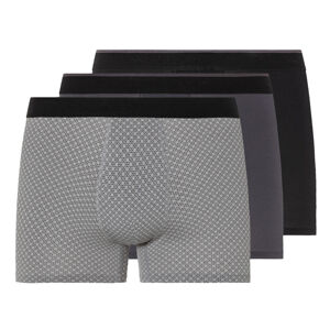 LIVERGY® Pánske boxerky, 3 kusy (XXL, čierna/sivá)