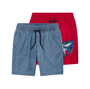 lupilu® Chlapčenské šortky, 2 kusy (122/128, modrá/červená)