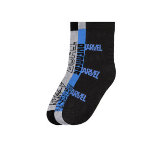 Chlapčenské ponožky, 3 páry (31/34, Marvel/modrá/sivá/čierna)