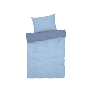 LIVARNO home Zimná obojstranná posteľná bielizeň Chambray, 140 x 200 cm (modrá)