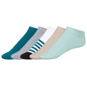 LIVERGY® Pánske členkové ponožky, 5 párov (43/46, biela/tyrkysová/béžová)