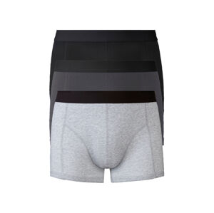 LIVERGY® Pánske bavlnené boxerky, 3 kusy (S, čierna/sivá/svetlosivá)